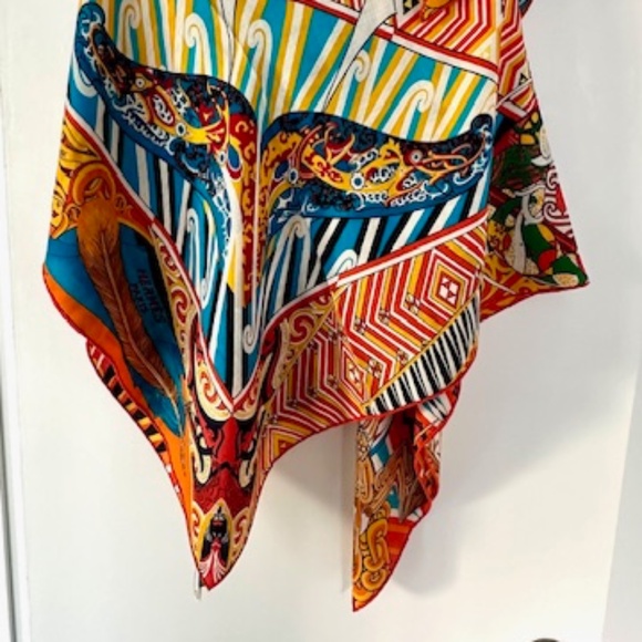 NWT HERMES KAWA ORA BY TE RANGITU NETANA 140X140 CASHMERE SILK SHAWL SCARF STOLE - Picture 14 of 15